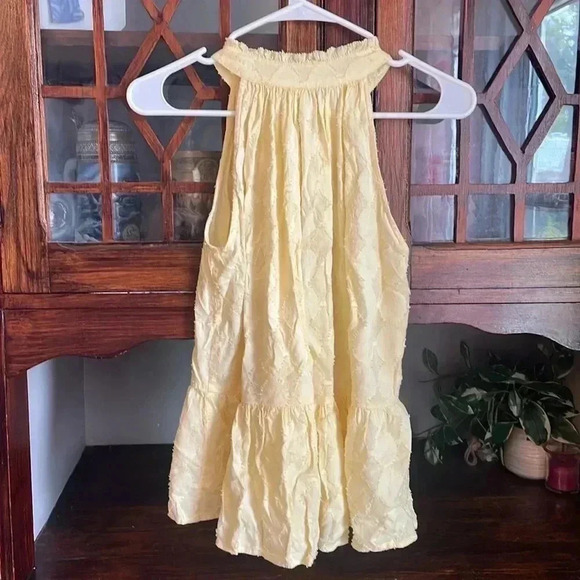 Apiece Apart Ruffled Sleeveless Peplum Blouse Casual Summer Top Yellow Size S - Picture 3 of 5